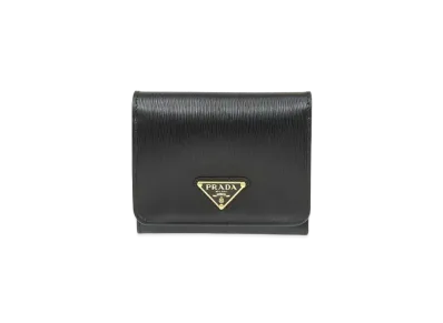 PRADA Vitello Move Leather Wallet "Black"