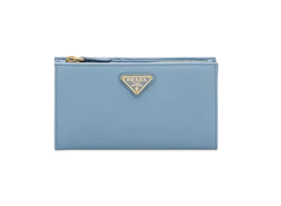PRADA Large Saffiano Leather Wallet "Astral Blue"