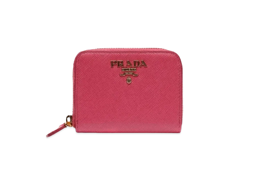 美品PRADA ピンク サフィアーノレザー コインケース プラダ サフィアーノレザー コインパース
