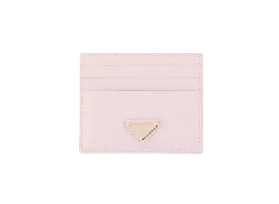 PRADA Saffiano Leather Card Holder "Alabaster Pink"
