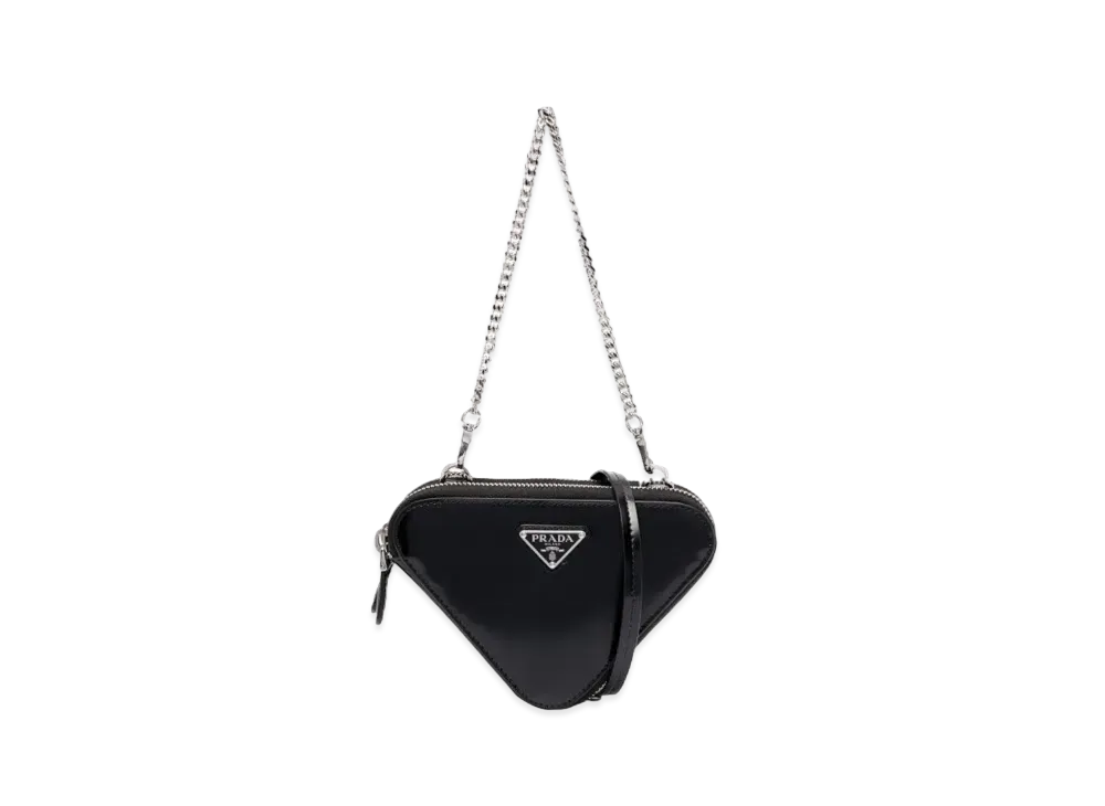 PRADA Brushed Leather Mini Pouch "Black"