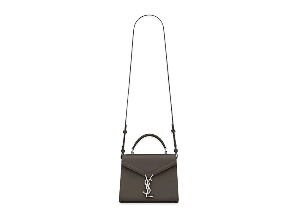 Saint Laurent Cassandra Mini Top Handle Bag In Grain De Poudre Embossed Leather "Pebble"