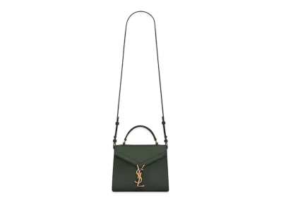 Saint Laurent Cassandra Mini Top Handle Bag In Box Saint Laurent Leather And Suede "Dark Green"