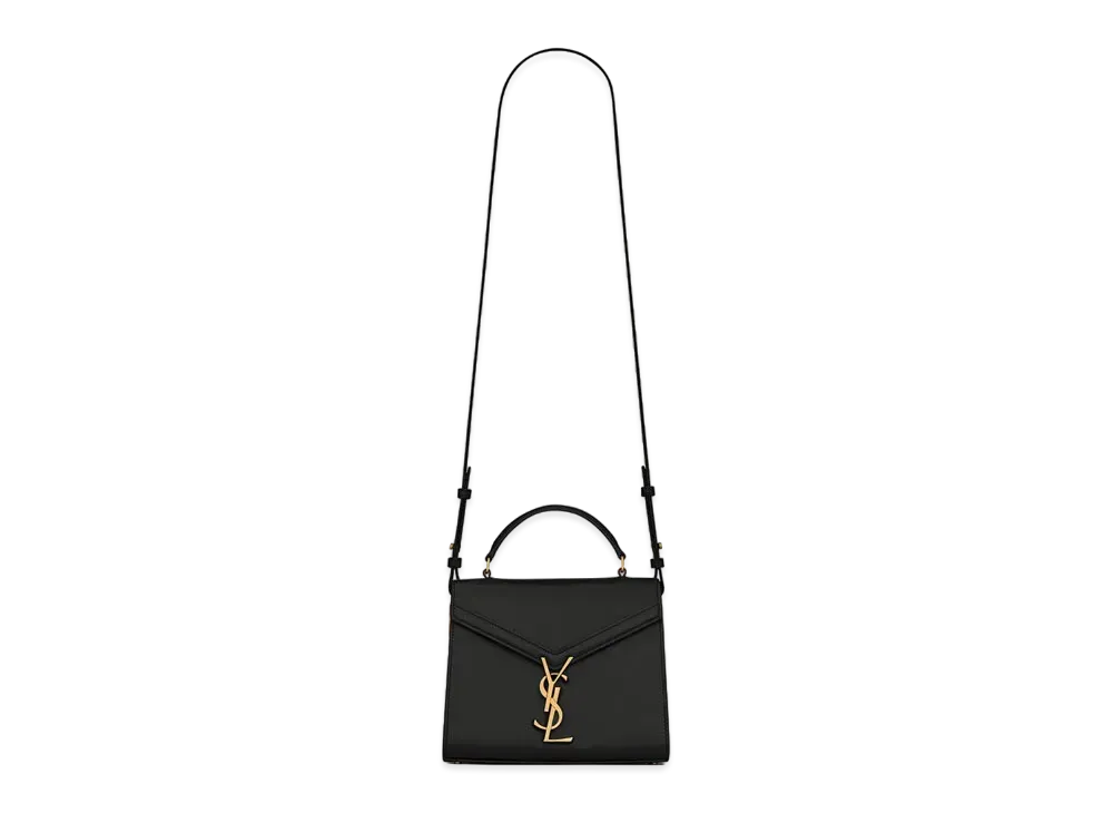 Saint Laurent Cassandra Mini Top Handle Bag In Box Saint Laurent Leather "Black"