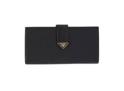 PRADA Large Saffiano Leather Wallet "Black"