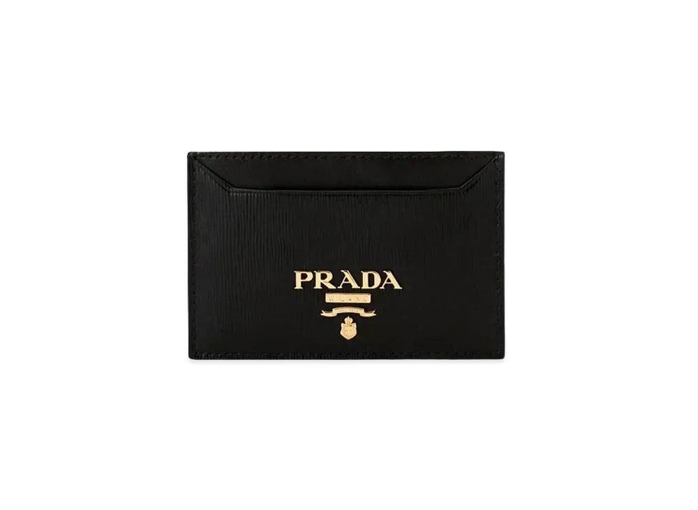PRADA Vitello Move Saffiano Leather Card Holder "Black"