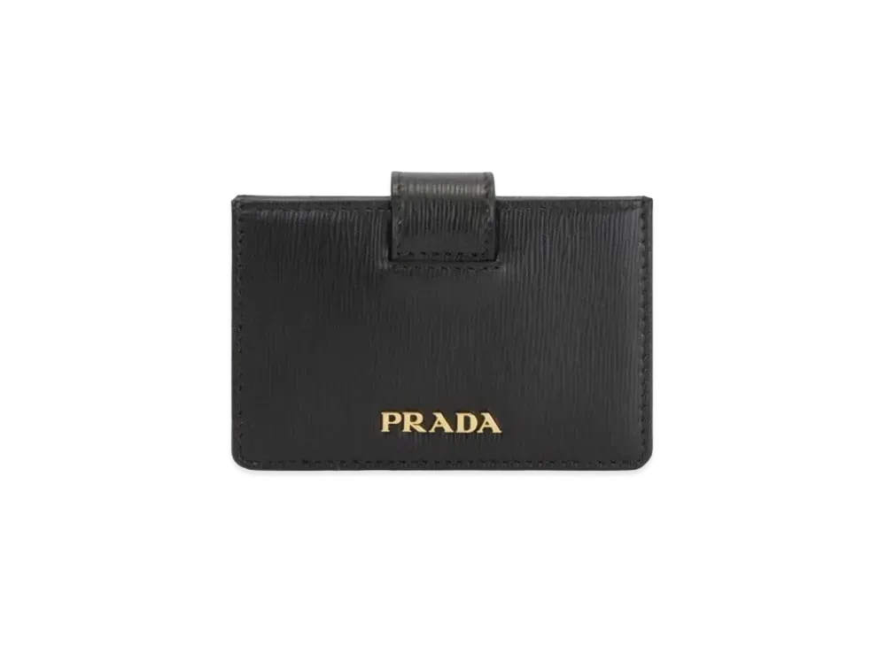 PRADA Saffiano Leather Card Holder "Black"