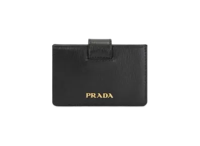 PRADA Saffiano Leather Card Holder "Black"