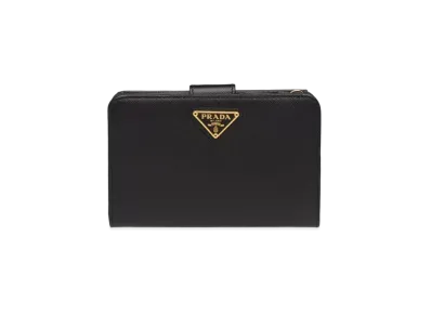 PRADA Small Saffiano Leather Wallet "Black"