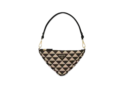 PRADA Embroidered Jacquard Fabric Mini Bag "Black/Beige"