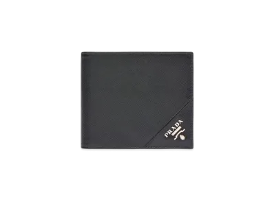 PRADA Saffiano Leather Wallet "Black"