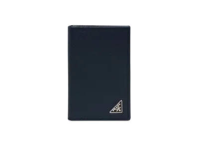 PRADA Saffiano Leather Card Holder "Baltic Blue"
