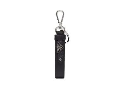 PRADA Saffiano Leather Keychain "Black"