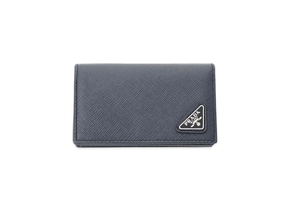 PRADA Saffiano Leather Card Holder "Baltic Blue"