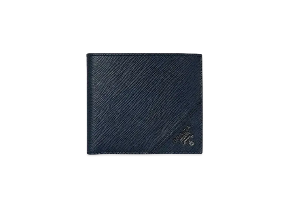 PRADA Saffiano Leather Wallet "Baltic Blue"