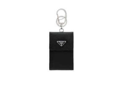 PRADA Saffiano Leather Keychain Trick "Black"