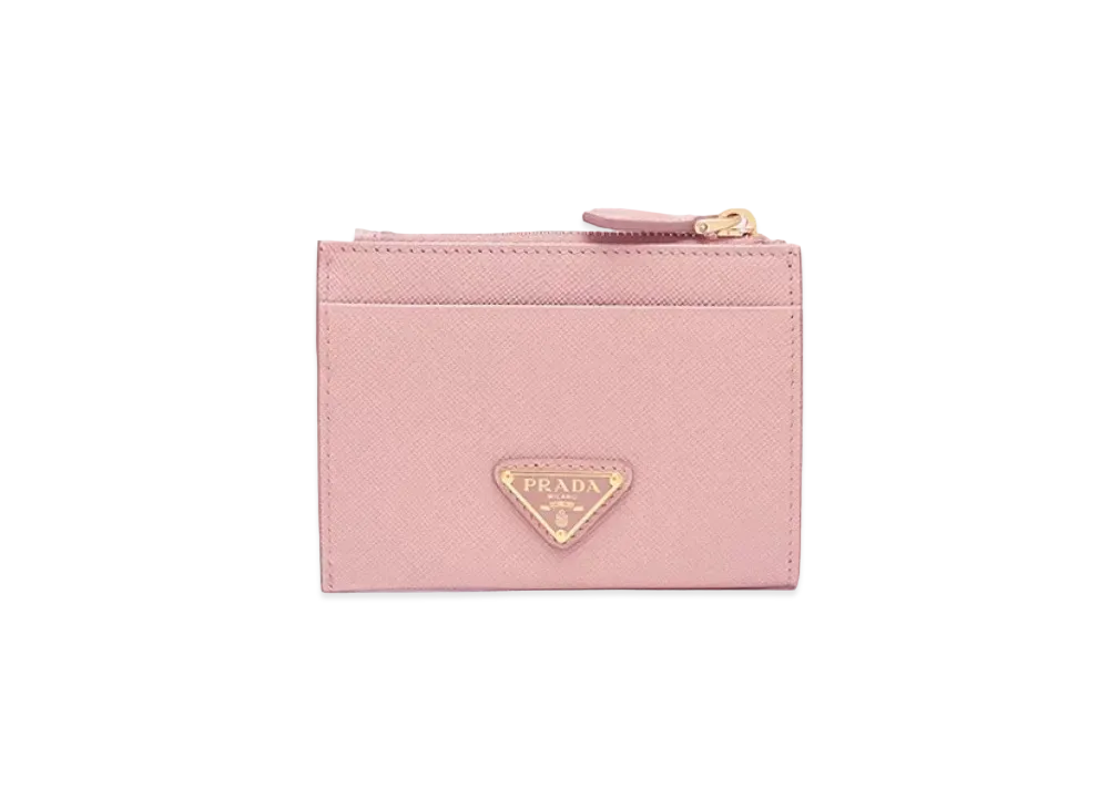 PRADA Saffiano Leather Card Holder "Alabaster Pink"