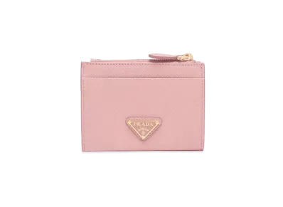 PRADA Saffiano Leather Card Holder "Alabaster Pink"