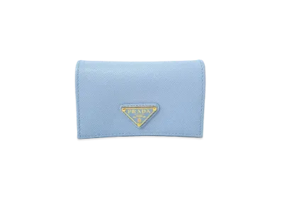 PRADA Saffiano Leather Card Case "Light Blue"