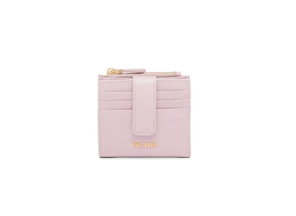 PRADA Small Saffiano Leather Wallet "Alabaster Pink"