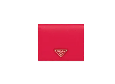 PRADA Small Saffiano Leather Wallet "Red"