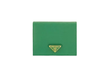 PRADA Small Saffiano Leather Wallet "Green"