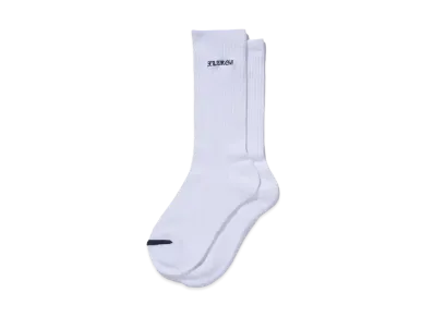 XLARGE OLD ENGLISH EMB. SOCKS "WHITE"