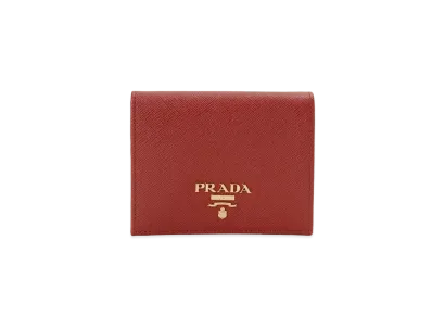 PRADA Saffiano Leather Wallet "Fiery Red"
