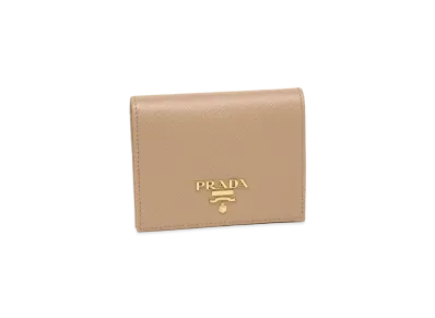 PRADA Saffiano Leather Wallet "Pink Beige"