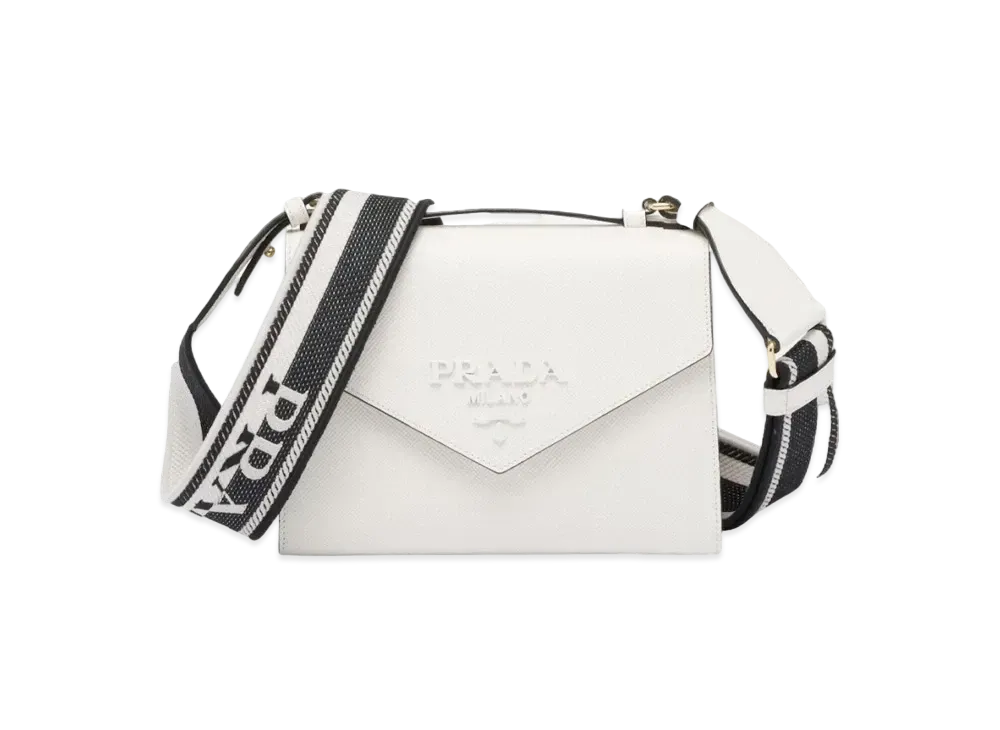 PRADA Monochrome Saffiano Leather Bag "White"
