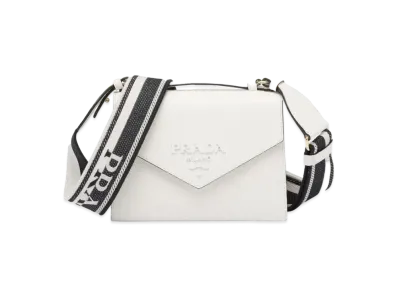 PRADA Monochrome Saffiano Leather Bag "White"