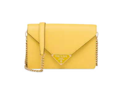 PRADA Saffiano Leather Shoulder Bag "Sunny Yellow"