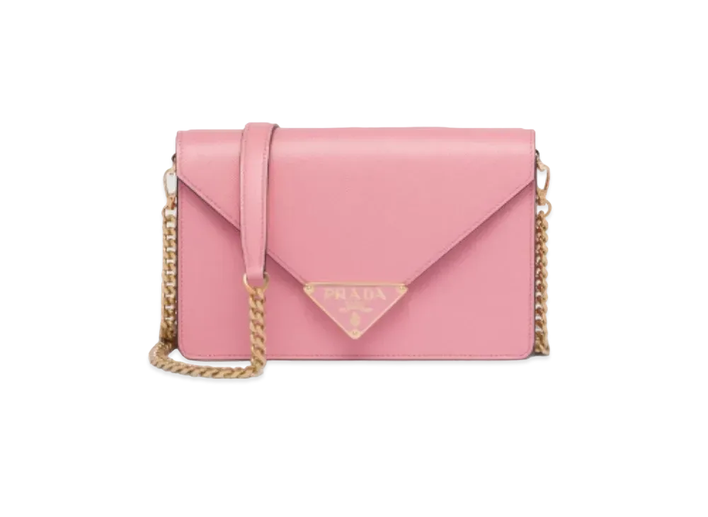 PRADA Saffiano Leather Shoulder Bag "Petal Pink"