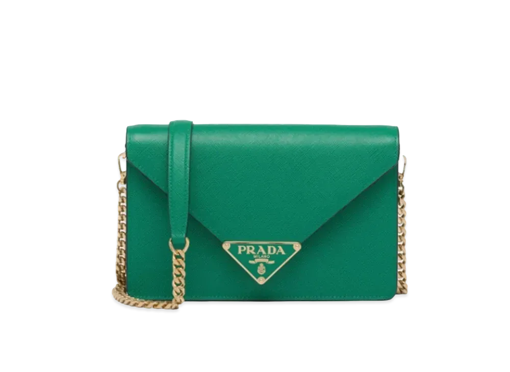 PRADA Saffiano Leather Shoulder Bag "Mango"