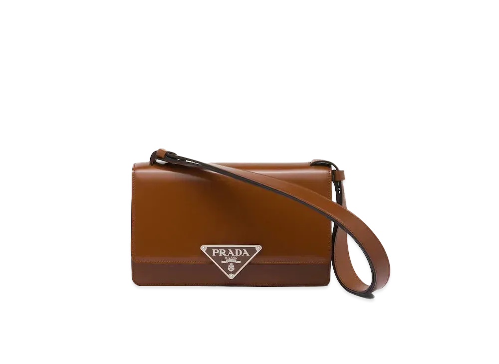 PRADA Embleme Brushed Leather Bag "Tobacco"