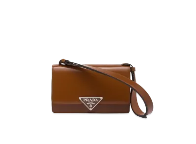 PRADA Embleme Brushed Leather Bag "Tobacco"