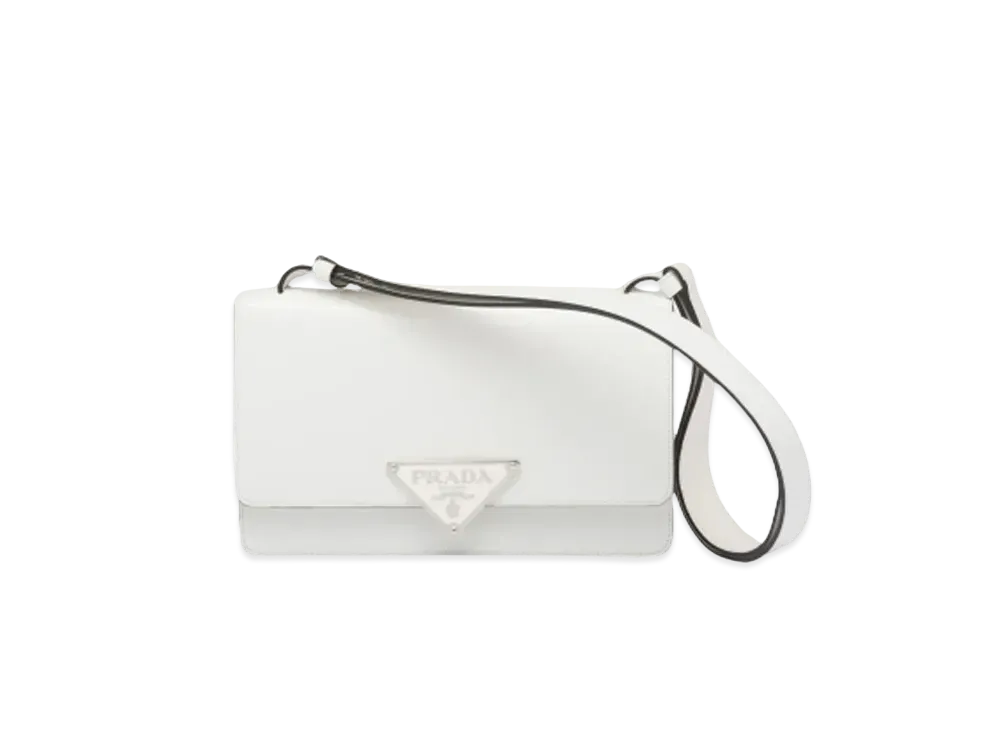 PRADA Embleme Brushed Leather Bag "White"