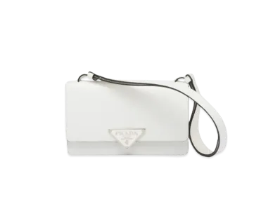 PRADA Embleme Brushed Leather Bag "White"