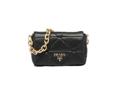 PRADA System Nappa Patchwork Shoulder Bag "Black"