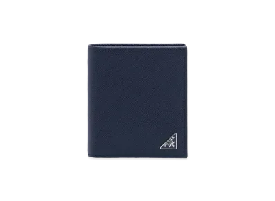 PRADA Saffiano Leather Wallet "Baltic Blue"