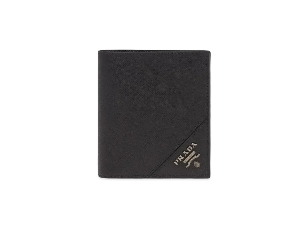 PRADA Saffiano Leather Wallet "Black"