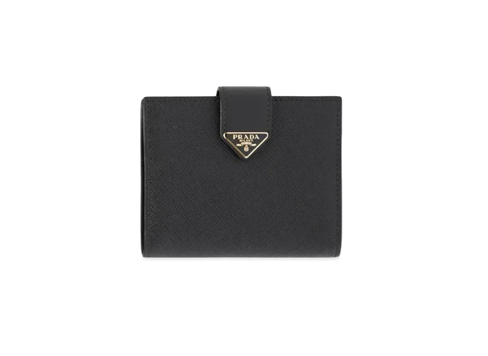 PRADA Small Saffiano Smooth Leather Wallet "Black"