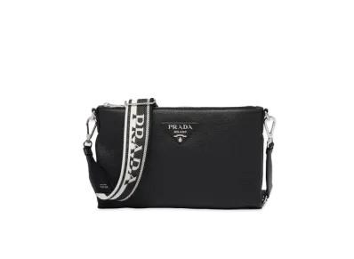PRADA Leather Shoulder Bag "Black"