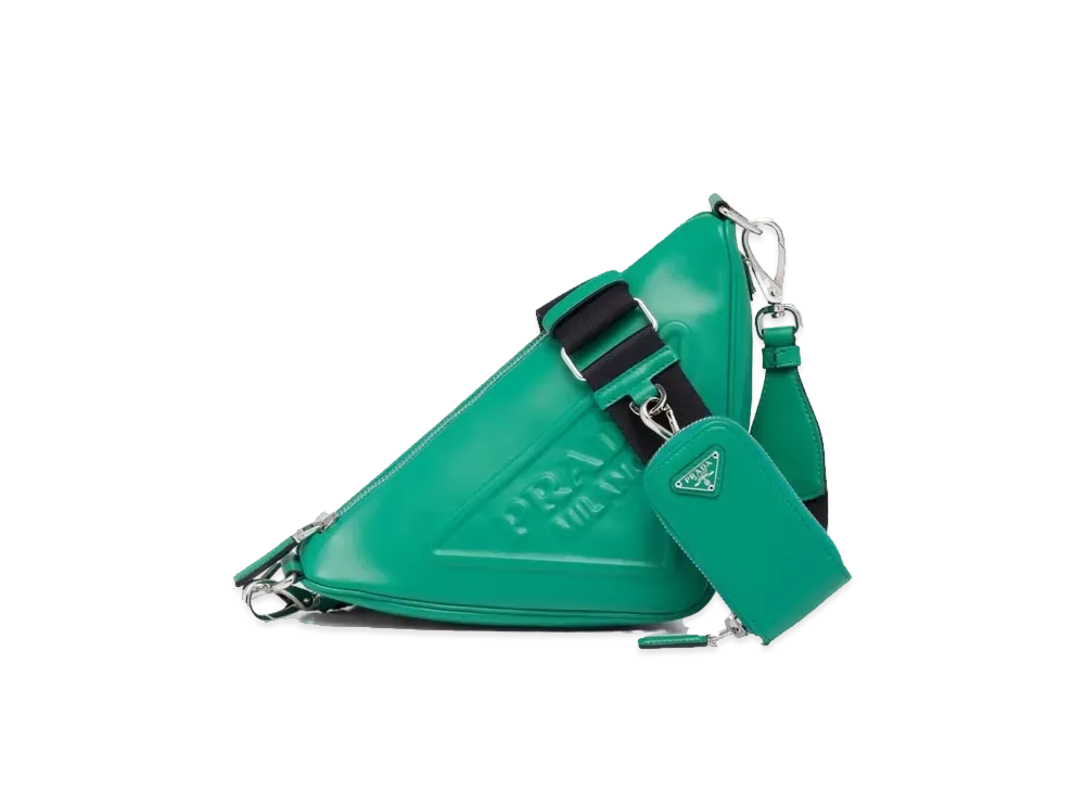 PRADA Triangle Leather Shoulder Bag "Mango"