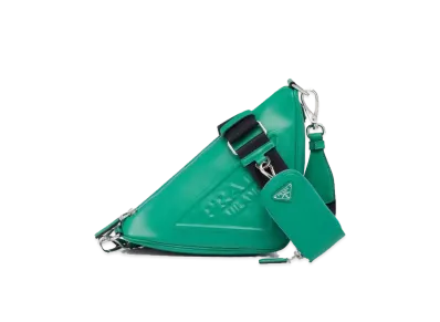 PRADA Triangle Leather Shoulder Bag "Mango"