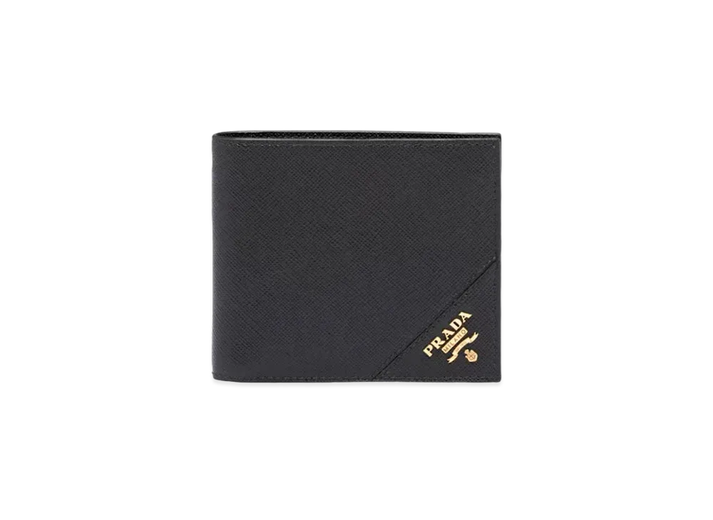 PRADA Saffiano Leather Wallet "Black"