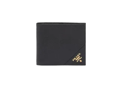 PRADA Saffiano Leather Wallet "Black"