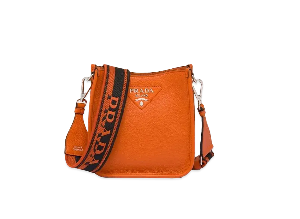 PRADA Leather Mini Shoulder Bag "Papaya"