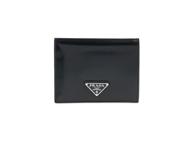 PRADA Brushed Leather Wallet "Black"