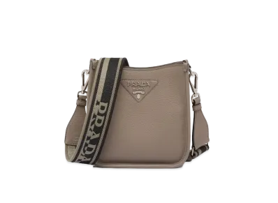 PRADA Leather Mini Shoulder Bag "Gray"